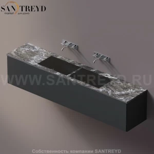 AELLM0CC22224KD Подвесная раковина настенная прямоугольная Agape Ell серая