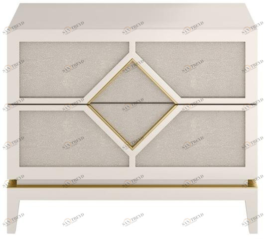 FRATO Прямоугольная прикроватная тумбочка из лакированной древесины с ящиками Diamond Ffu020006abd