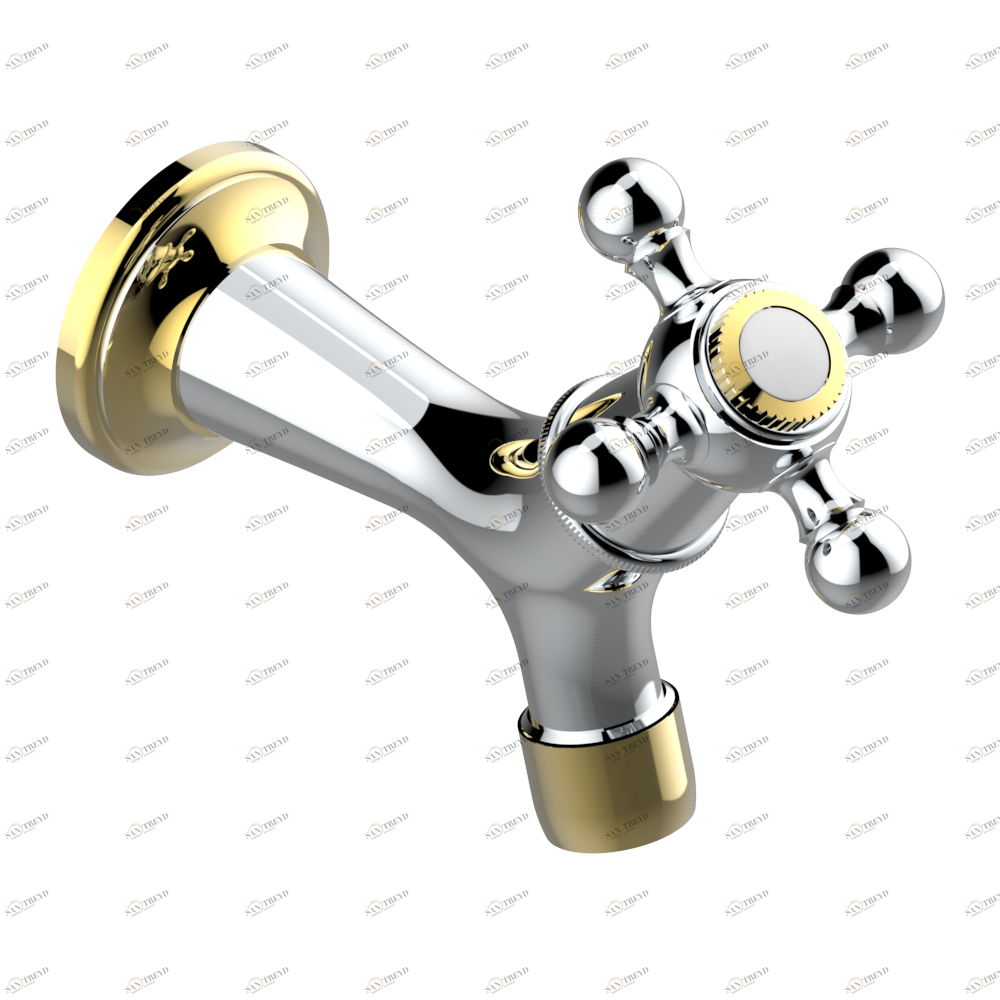 G08-166/C Кран настенный 1/2" для холодной воды Thg-paris Pompadour Хром/золото G08-166/C CAT.A