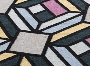 100421 Ковер Tetragon Blue 213x312 GAN Parquet