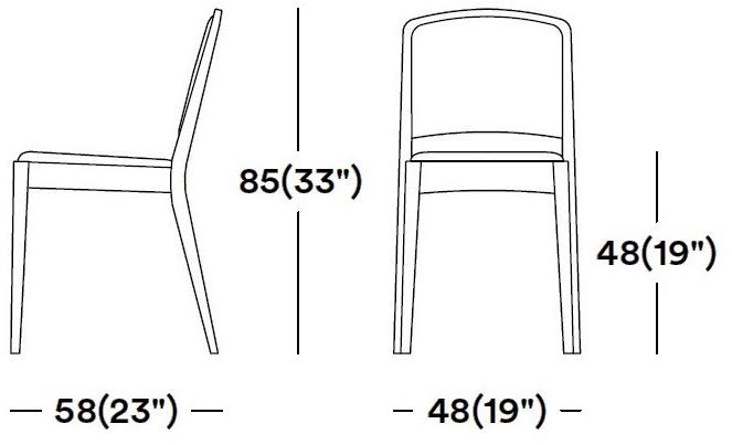 Tirolo Стул из массива дерева со встроенной подушкой Kyoto 047 s, 046 s - Вид №1