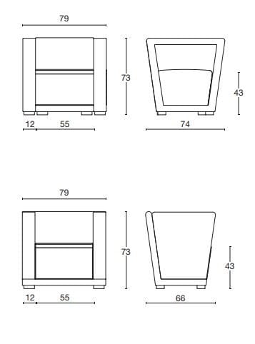 Тканевое кресло для контракта Diemme Circuit ARCH-00088665 - Вид №2