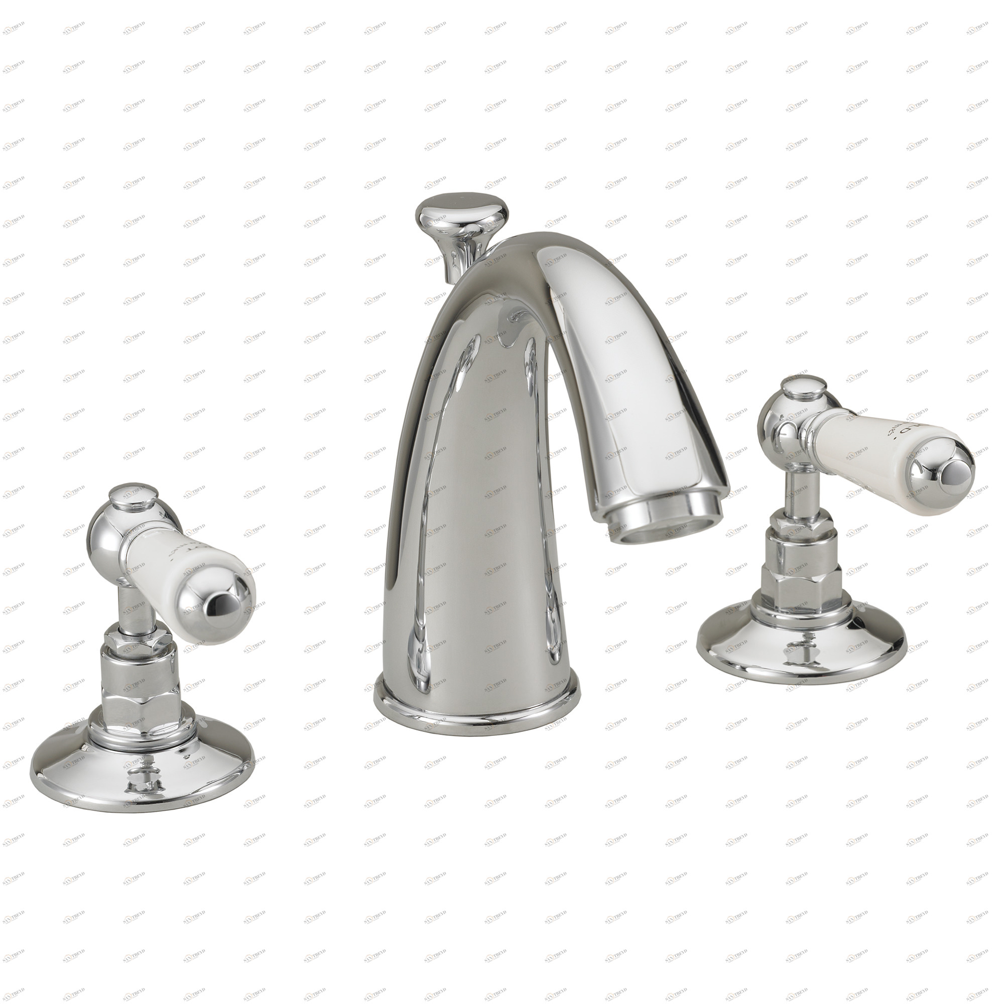 Traditional bathrooms Смеситель для раковины на 3 отверстия АСКОТ ВЫСОКИЙ Tb404.514.bn 