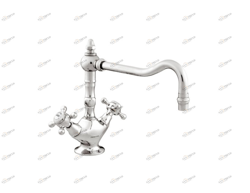 035030.000.45 Смеситель для мойки с фарфором на одно отверстие Английская бронза Mestre RETRO