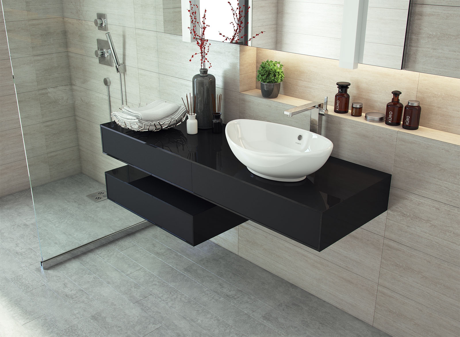 Гамма 560 Накладная раковина на столешницу  прямоугольная KIROVIT Гамма - Вид №1