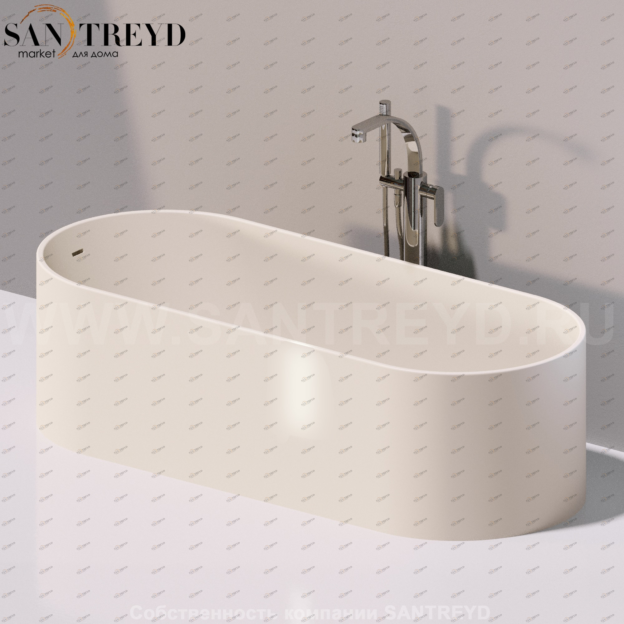 Flaminia OVAL Ванна свободностоящая бежевая OV170.9003 Ceramica Flaminia OV1709003