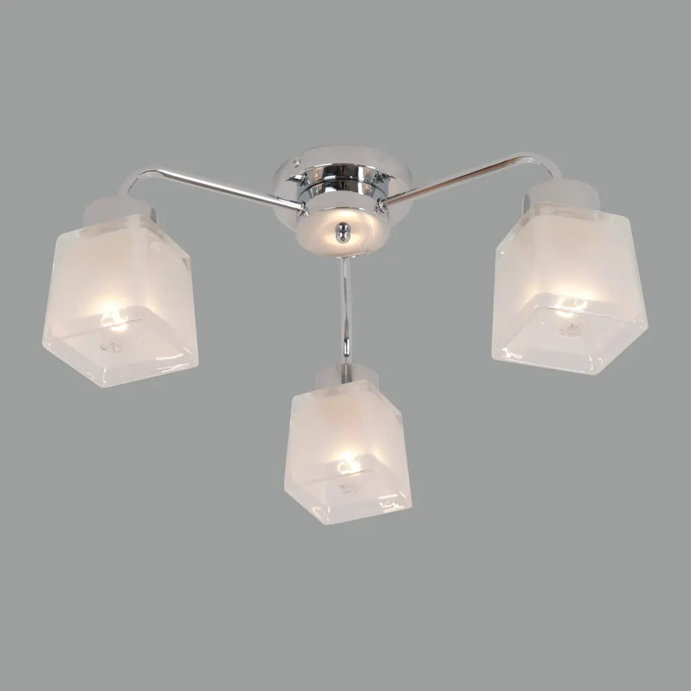 Люстра потолочная «Cerda» 3 лампы 10 м² цвет серебристый SCHAFFNER STLM-2187359 - Вид №1