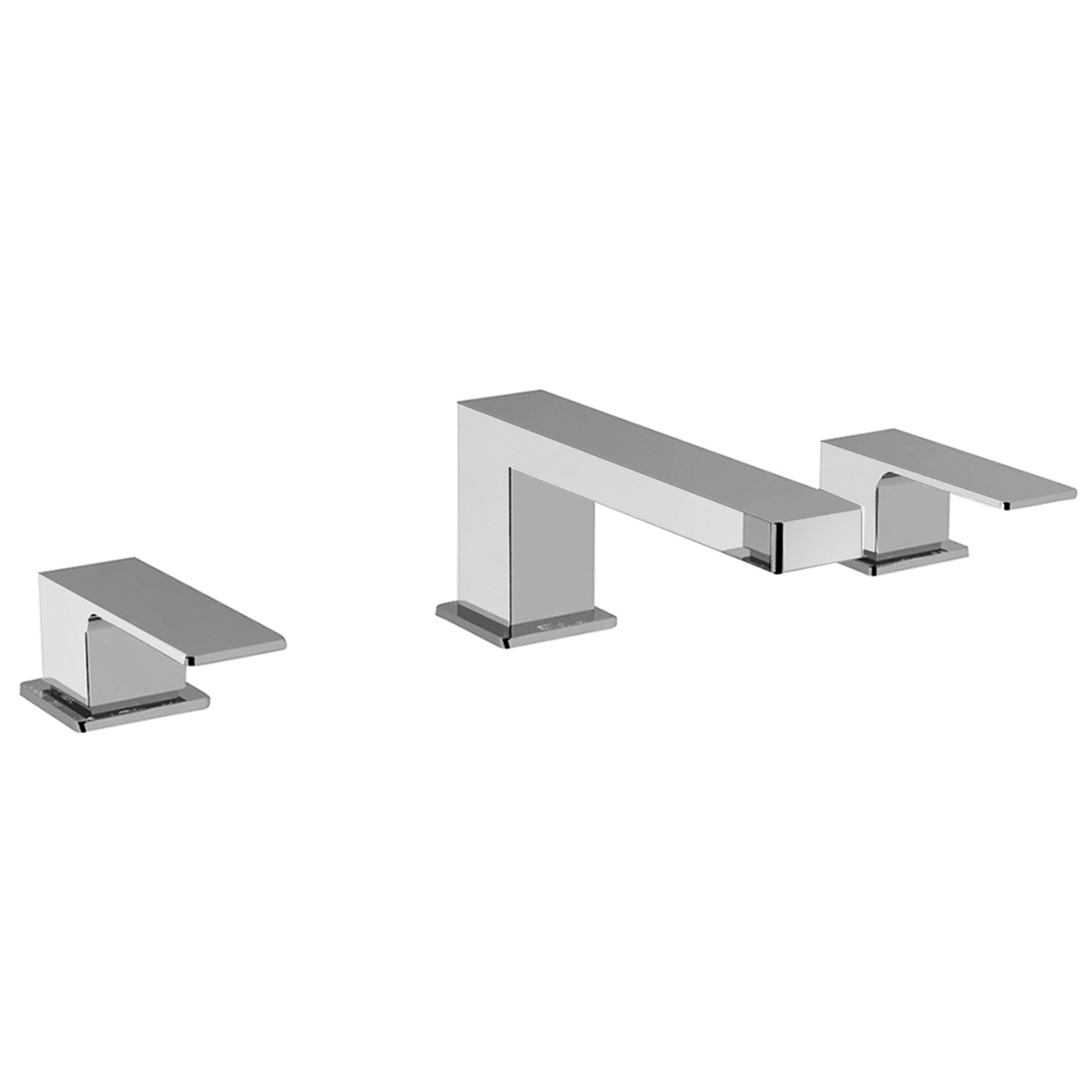 F304  Смеситель для раковины на 3 отверстиявылет 14 см ручки ограничитель потока воды до 5 л/мин при 3 бар картридж керамический 90° подводка с донным клапаном Fantini Rubinetti MINT