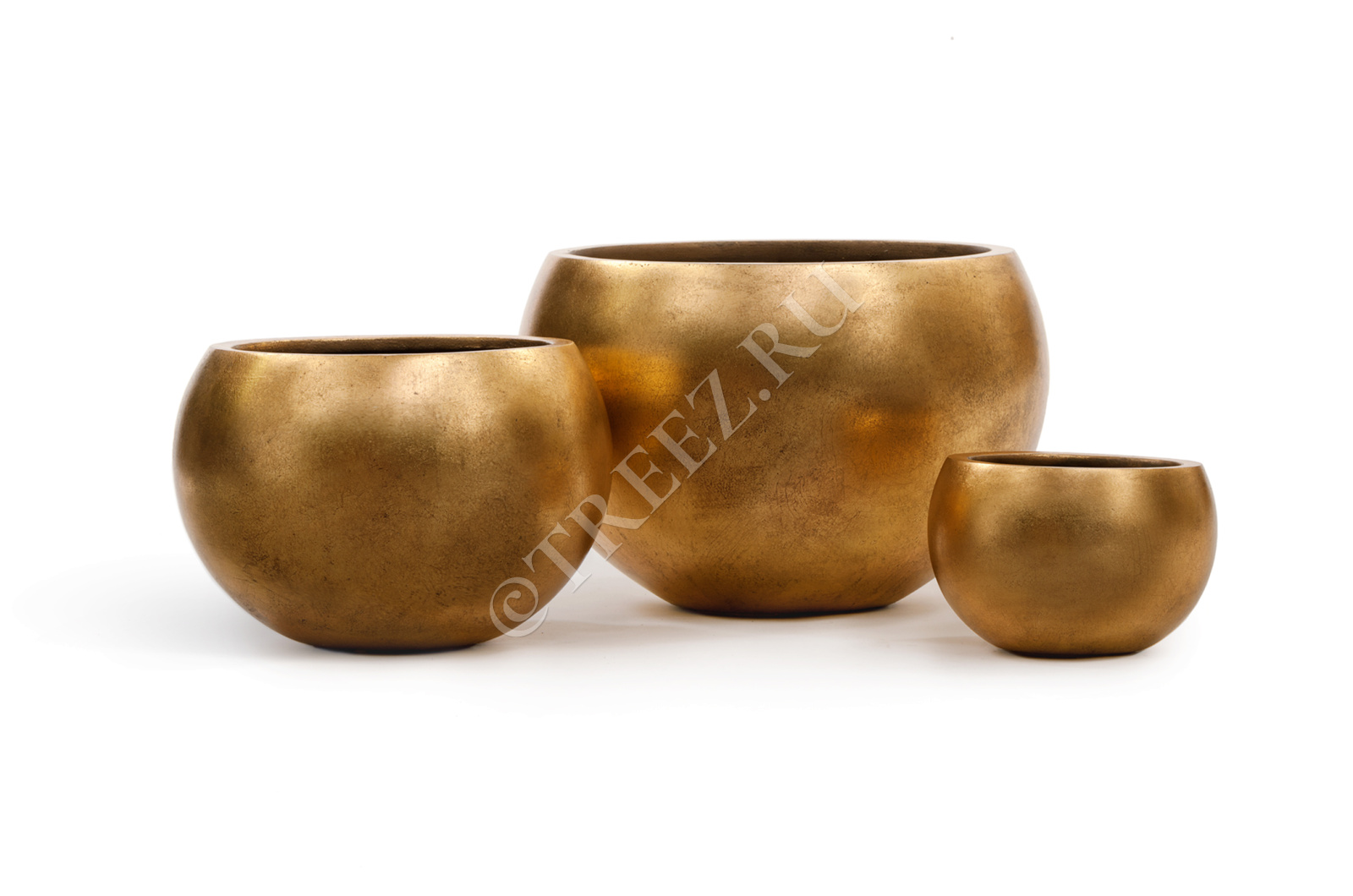 41.3318-04-016-GLD-43 Кашпо  Effectory - серия Metal - Полусфера - Сусальное золото Цветочная коллекция 