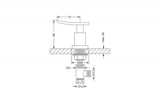 Боковой вентиль ½", для холодной воды JOERGER Empire II 628.10.340.000 - Вид №1