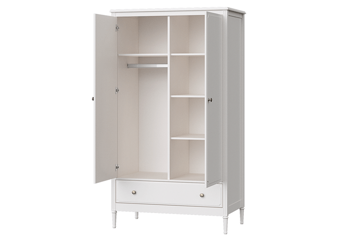 Шкаф распашной белый с 2 дверцами и ящиком Elit ELLIPSE ELLIPSE ELIT 00-3951341 Белый Santreyd  - Вид №2