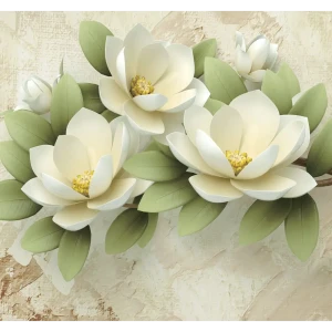 Фотообои «Веточка лотоса» 3D флизелиновые 300x270 см L12-959