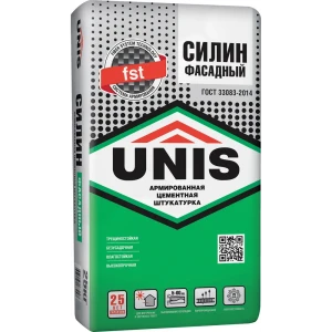 Штукатурка цементная Unis Силин фасадная 25 кг