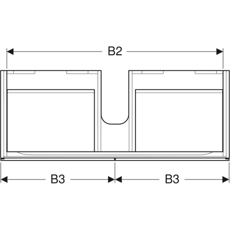 500.517.01.1 Шкафчик для раковины Geberit Xeno² шириной от 120см, с двумя выдвижными ящиками Geberit  - Вид №2