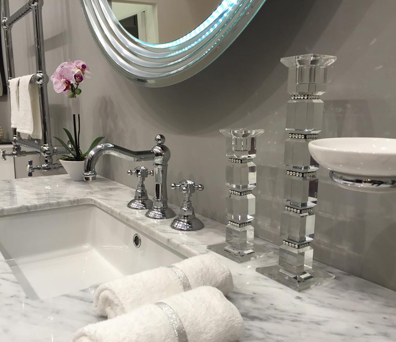 1412 ** 93 Встроенный запорный кран 1/2 ” Nicolazzi Series Half Dome Crystal  - Вид №3