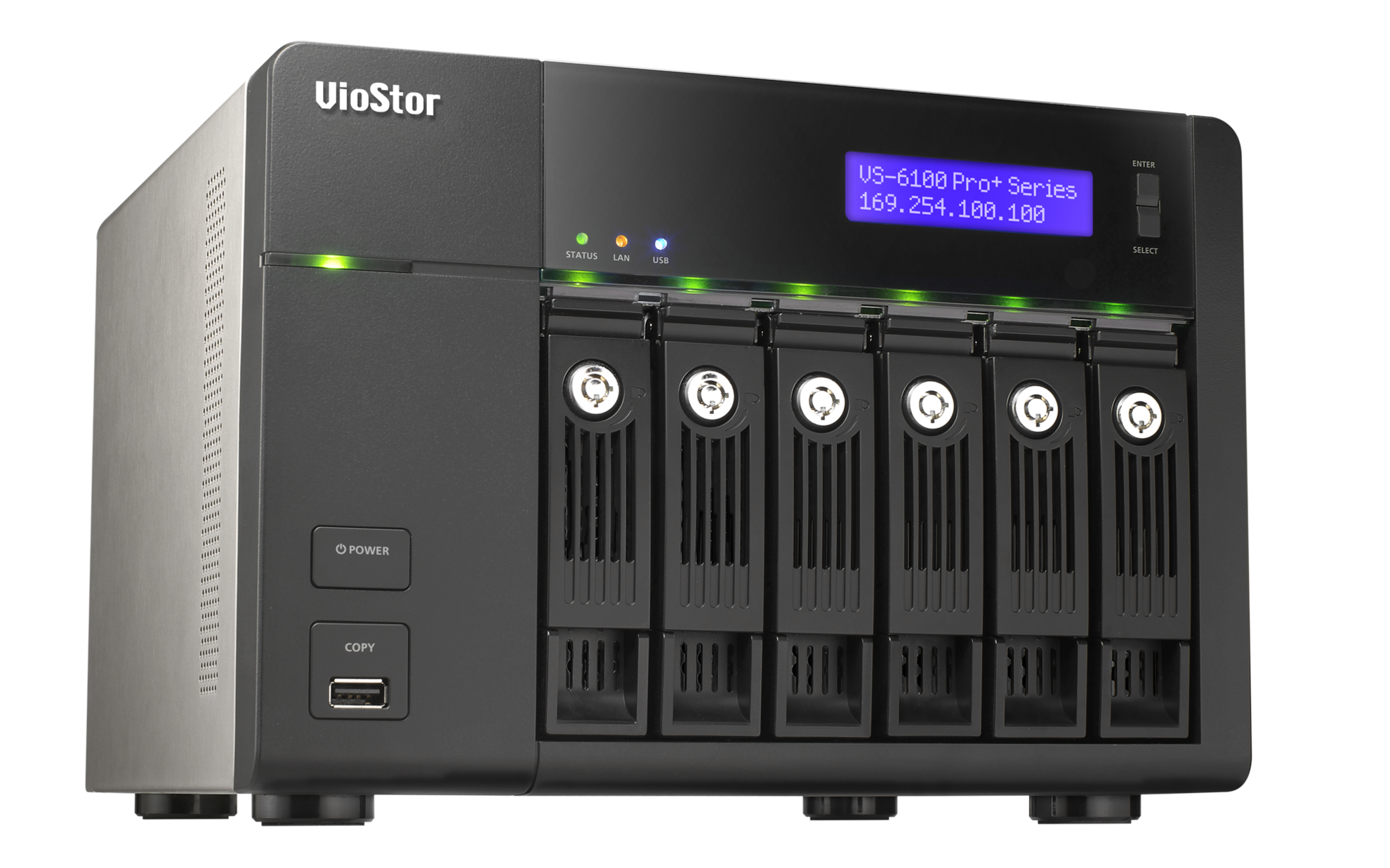 VS-6112 Pro+ Smb nvr, 12 channels, 6-tray w/o hdd, local monitoring. intel 2,6 ghz QNAP Santreyd  - Вид №2