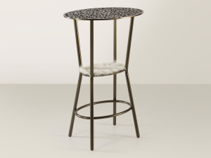 Высокий стол из стали и алюминия