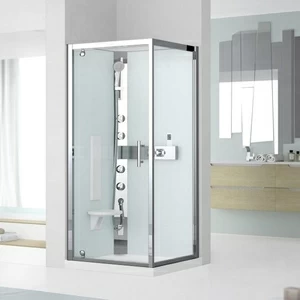 Novellini. Душевая кабина термостатическая 80x80 GF80 HYDROMASSAGE с высоким душевым поддоном GLAX 3