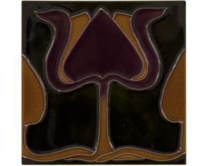 LGC003 Набор из 10 бордовых / оранжевых тюльпанов на зеленой плитке Сarronheating