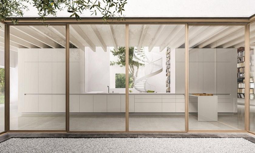 Elmar Модульная деревянная кухня с полуостровом Slim sun-id-1437881 - Вид №2