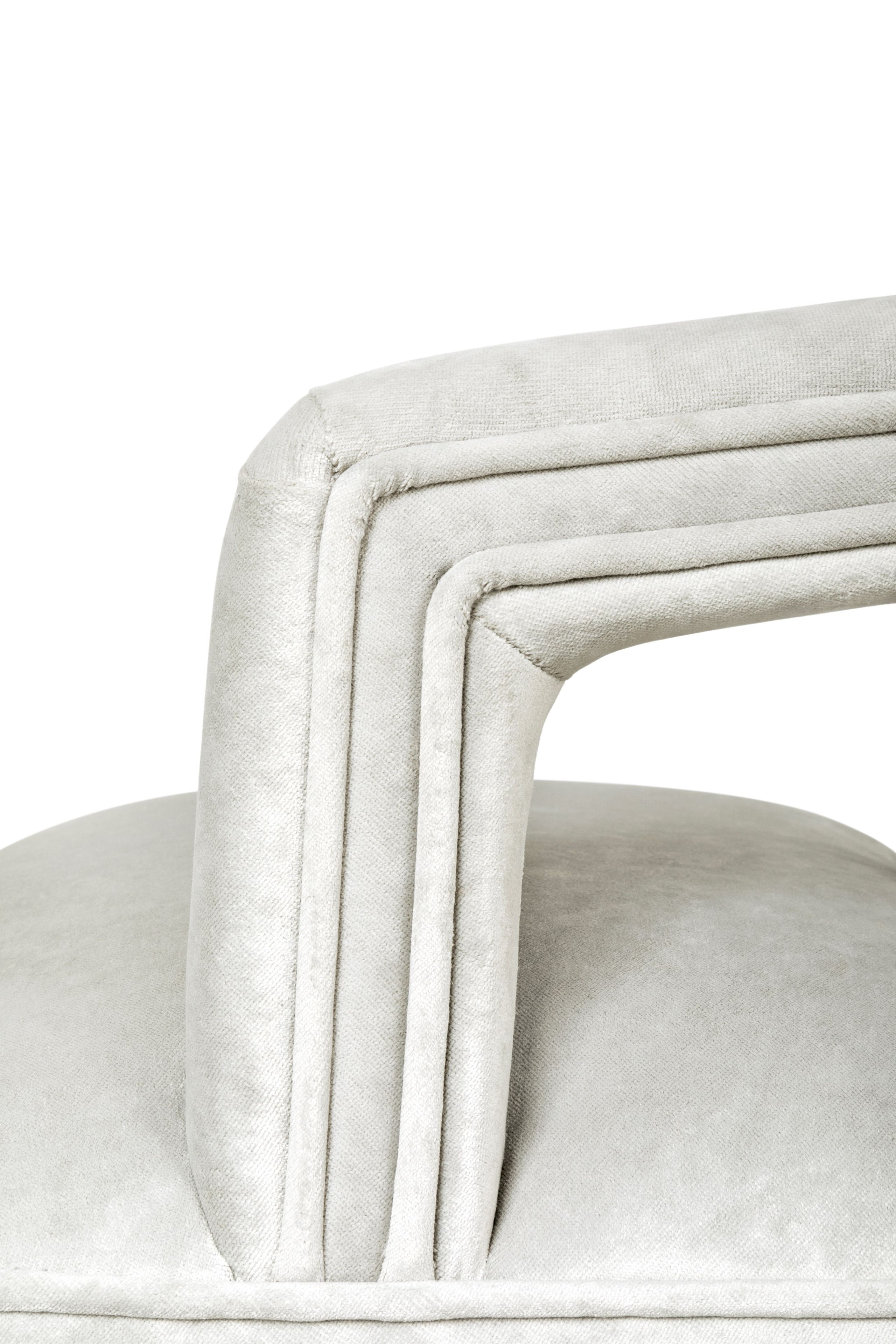 Высокий бархатный поворотный стул с подлокотниками Brabbu KAROO II ARCH-00022391 - Вид №6