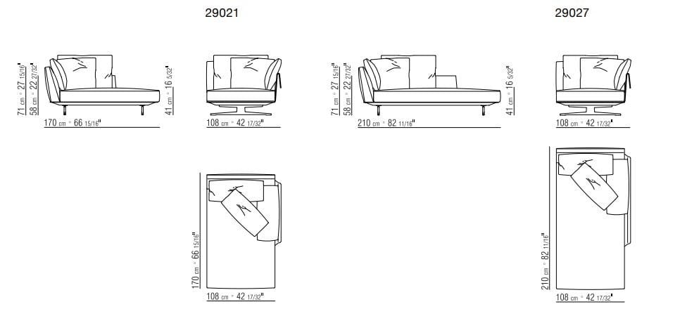 Ткань и кожа Dormeuse Flexform Bretton ARCH-00108917 - Вид №2