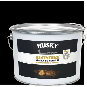 Краска по металлу Husky Klondike цвет черный матовый 9 л