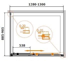 Душевой уголок CEZARES RELAX-AHF-1-130/90-C-Bi - Вид №1