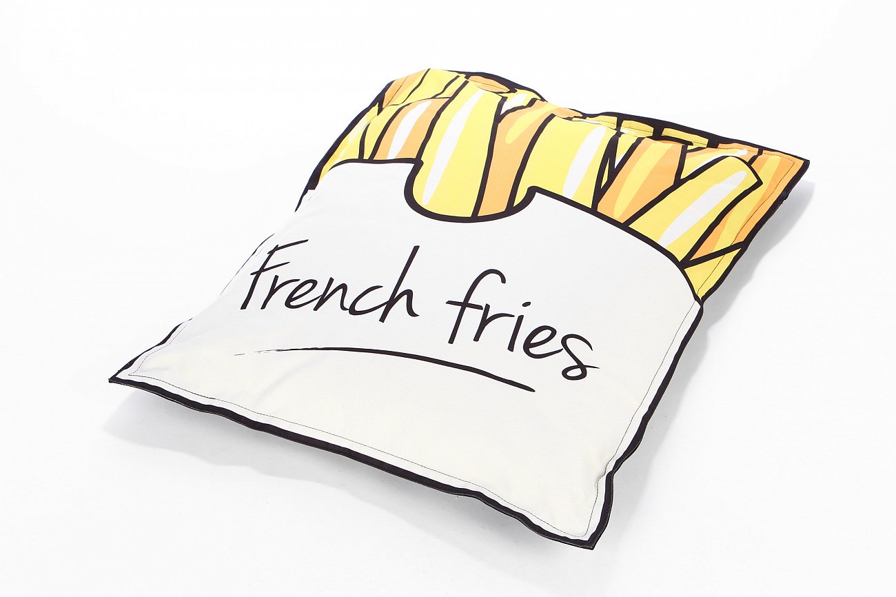 Пуф French Fries с принтом LAZY LIFE PARIS ДИЗАЙНЕРСКИЕ 051169 Белый;желтый  - Вид №3