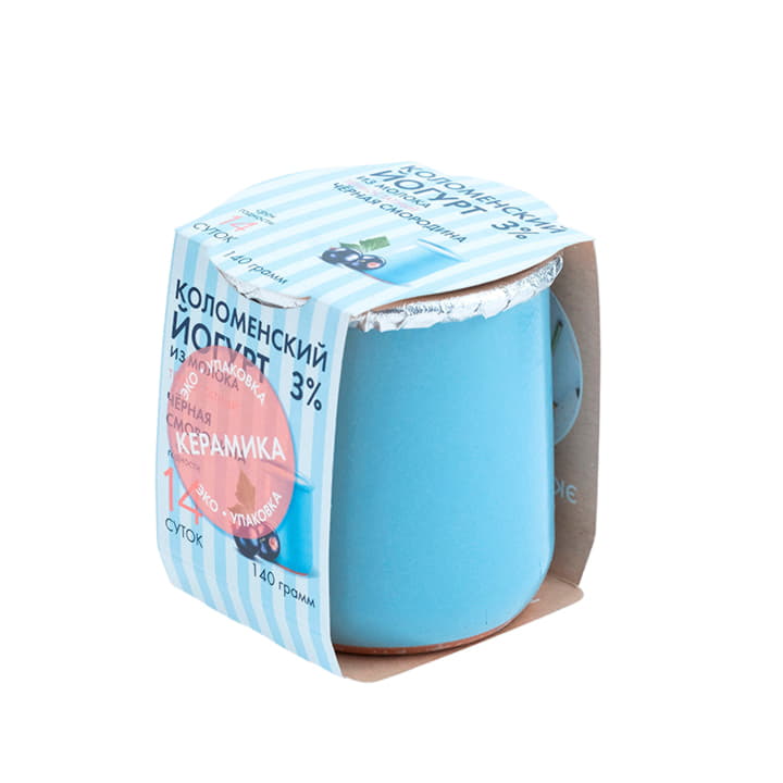 Йогурт Коломенский Чёрная смородина 3% Коломенское молоко 140 г БЗМЖ Santreyd 13677