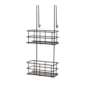 Полка для душевой кабины Swensa Caddy SWR-1006 двухъярусная металл цвет чёрный 82395582 STLM-2057300