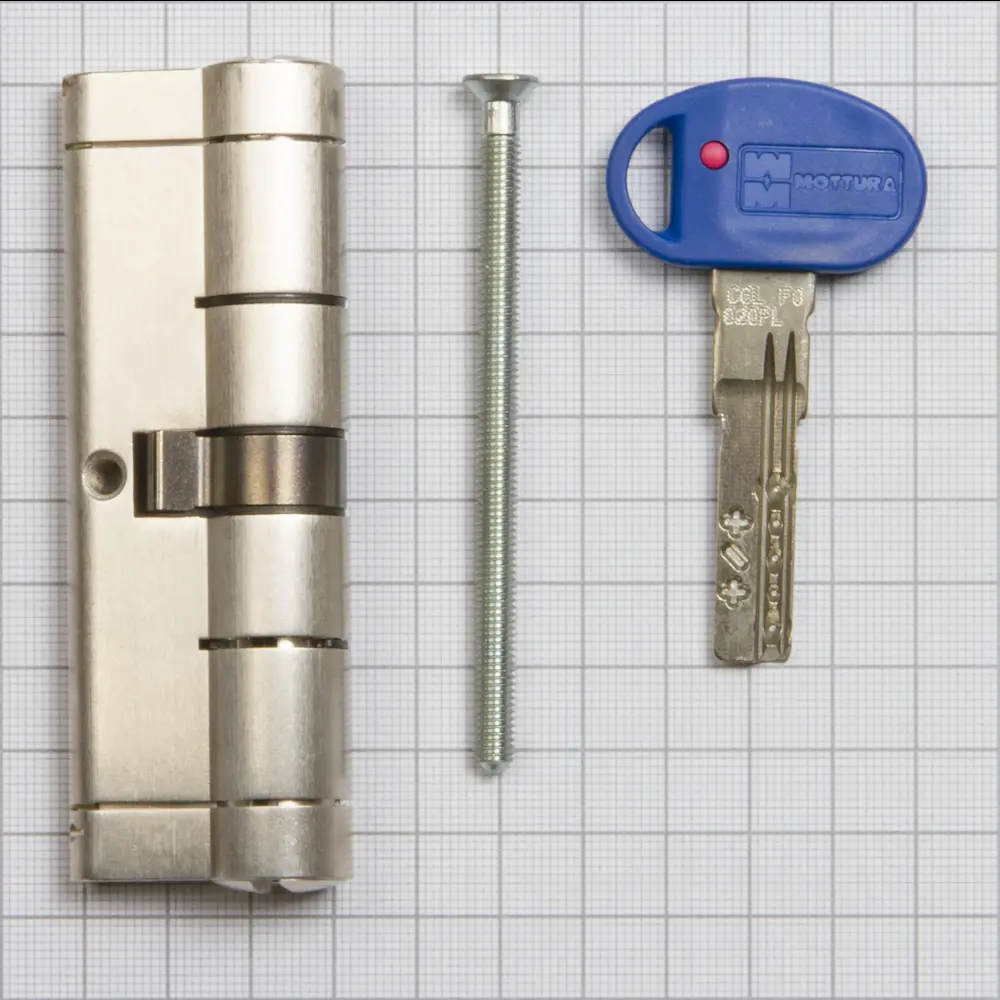 Цилиндр Mottura Champions Pro CP4D464601, 41x10x41 мм, ключ/ключ, цвет матовый никель STLM-2199546 - Вид №2