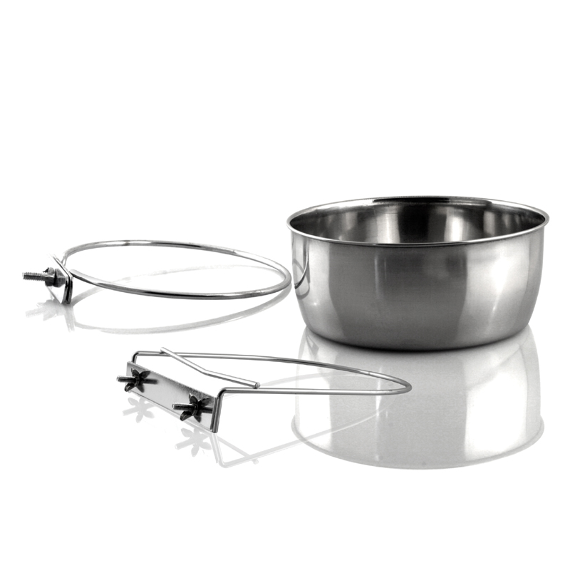 ПР0033198 Миска для птиц и грызунов металлическая с зажимом 140мл ХОРОШКА 