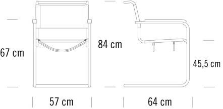 Thonet Консольное кожаное кресло с подлокотниками S 33 sun-id-1488170 - Вид №7