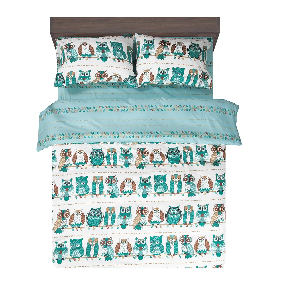 Комплект постельного белья Amore Mio Гарланд евро полисатин синий STLM-2025708 - Вид №4