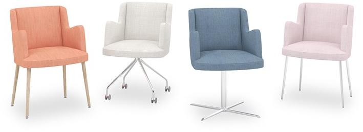 ESTEL GROUP Стул с обивкой из ткани с 4 спицами и подлокотниками Embrasse sun-id-1468688 - Вид №4