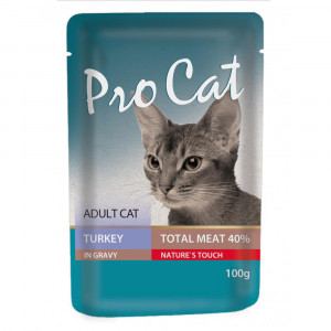 ПР0042312 Корм для кошек индейка конс. пауч 100г Pro Cat