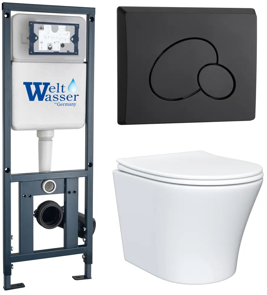 91639086 Комплект инсталляция с унитазом Weltwasser Mar JKS802410RMB цвет белый STLM-0972842