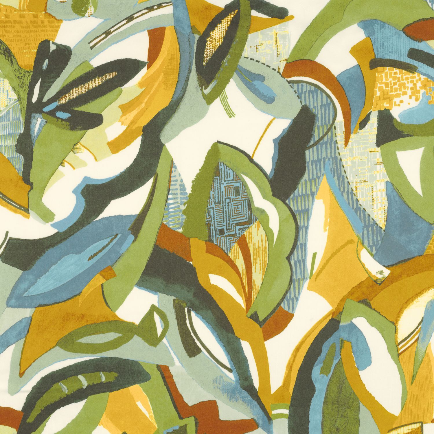 Многоцветная хлопчатобумажная ткань Casamance тонка ARCH-00002897 - Вид №3