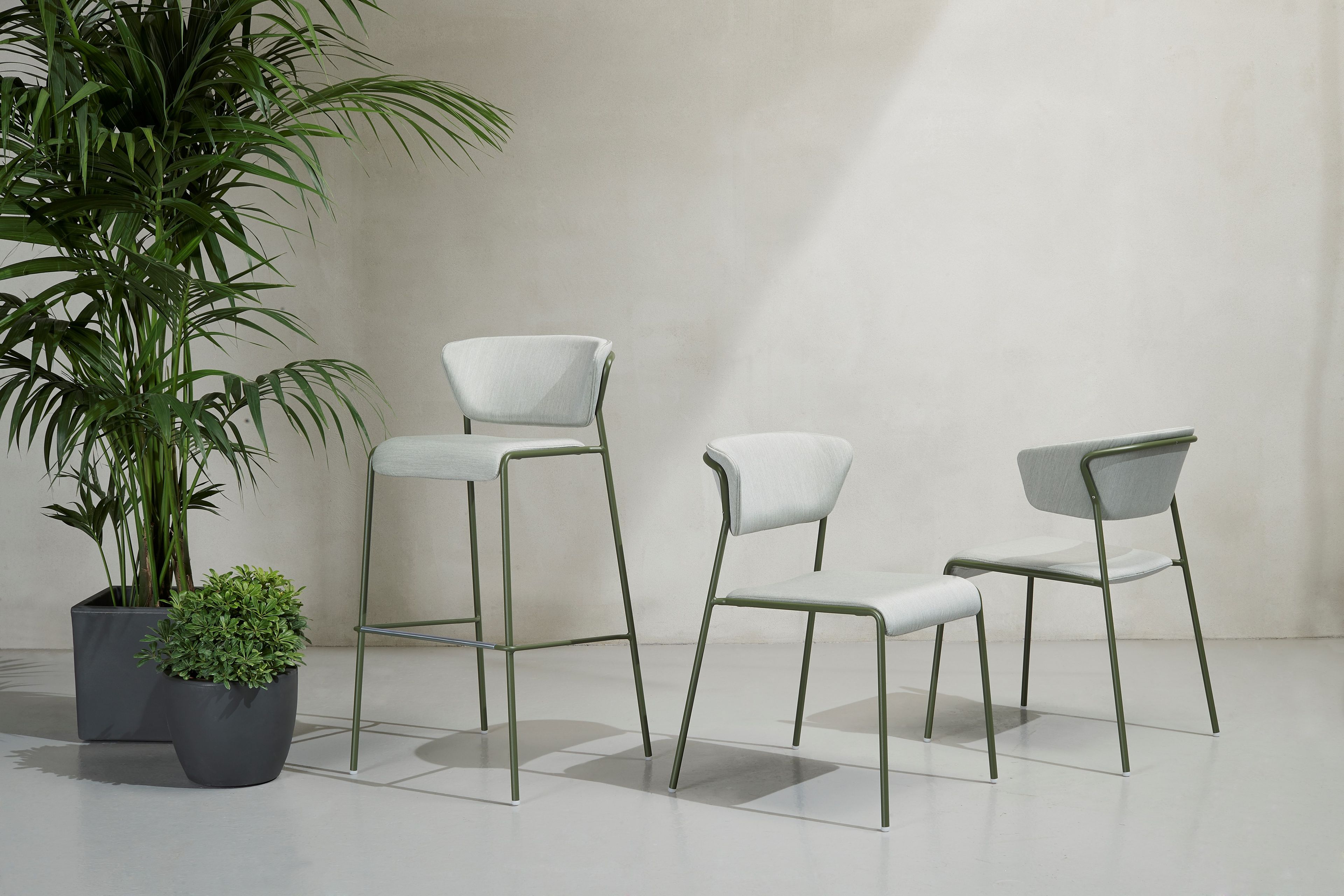 Ткань открытый высокий стул S-CAB Лиза ARCH-00088852 - Вид №3