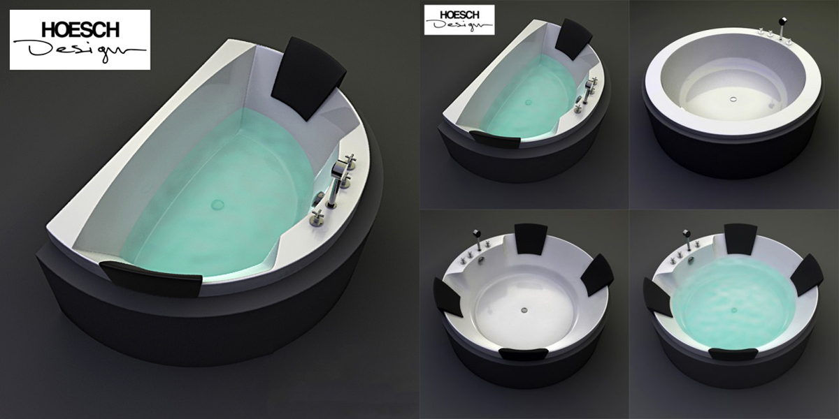 Ванна пристенная AVIVA 180 см с аэромассажем Deluxe HOESCH 6618 - Вид №1