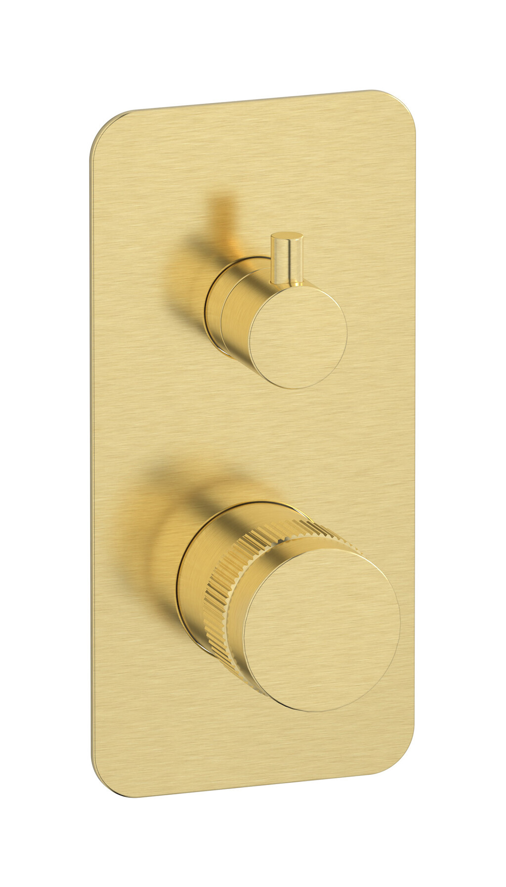 Прогрессивный настенный смеситель для душа на 2 потребителя. WE ARE IB rx310is Brushed Pale Gold Reflex