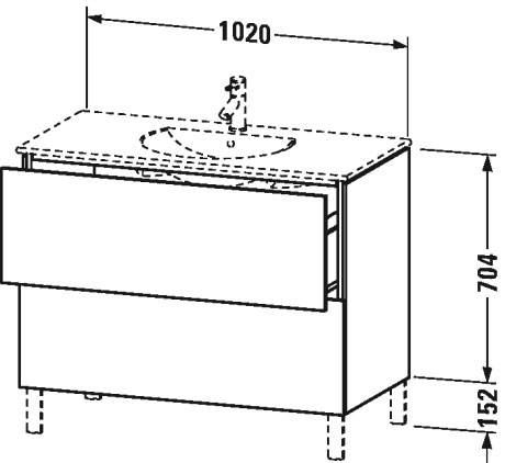 LC660707575 L-Cube Тумбочка напольная Лен, декор Duravit - Вид №1