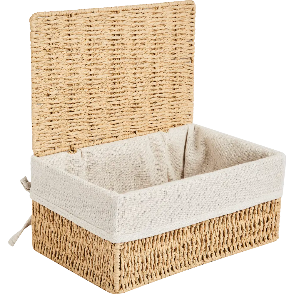 SPACEO Корзина для мелочей из бумажной веревки с крышкой 89344349 Kub STLM-1081377 - Вид №6