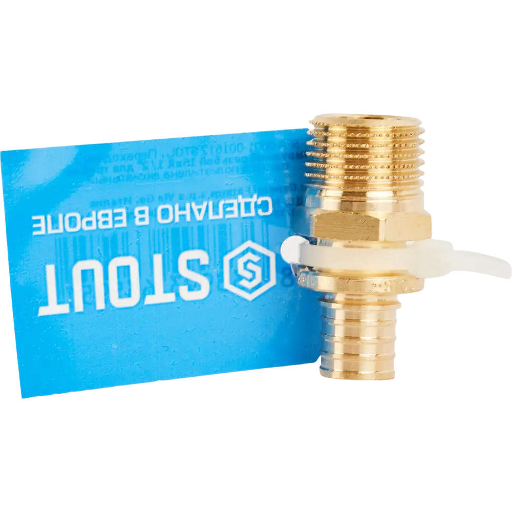 Переходник STOUT 16×1/2" для трубопроводов из никелированной латуни 82197775 STLM-0021686 - Вид №4