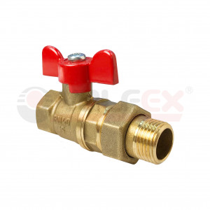 VF.227.LB1.114 Valfex Кран шаровой, с американкой, ручка-бабочка (внутр.-наруж.)  1 1/4"