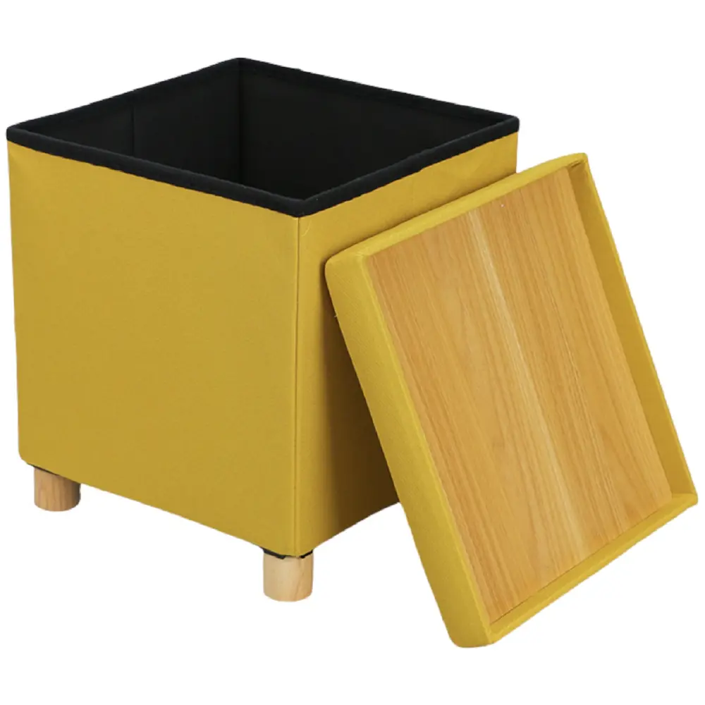 Пуф-столик складной 38x38x43 см цвет желтый DREAM RIVER STLM-2107195 - Вид №1