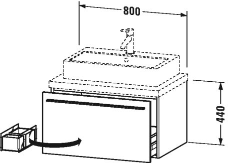 XL541204747 X-Large Тумбочка для консоли Каменно-синий глянцевый лак Duravit - Вид №1