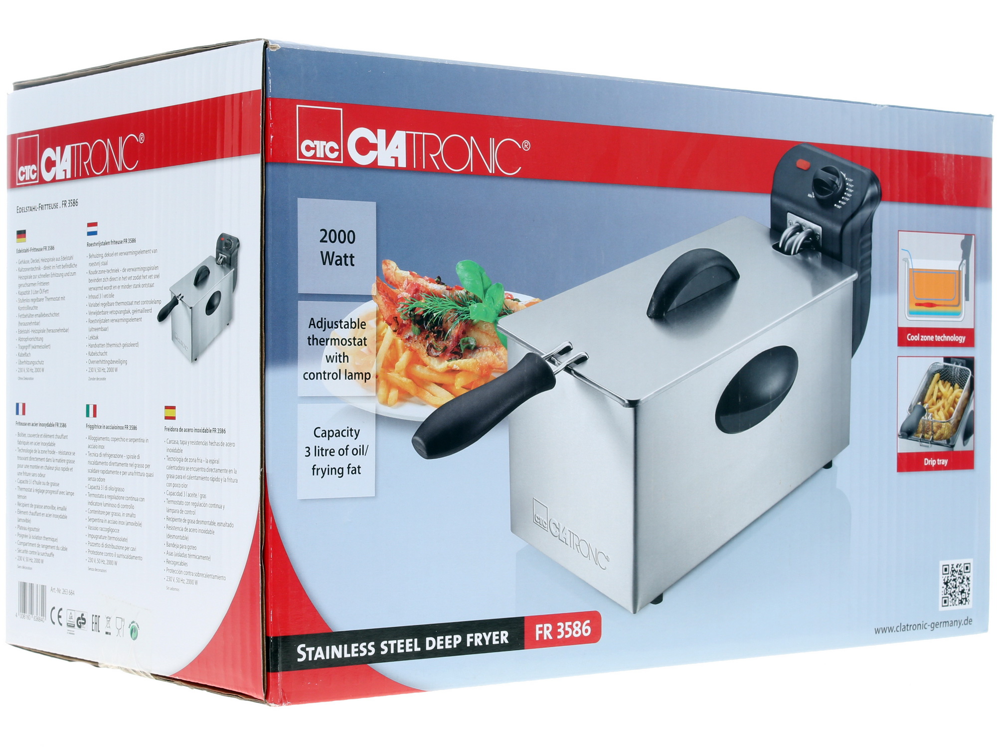 1122172 Фритюрница Clatronic FR 3586 серебристый STDN-0101268 - Вид №8