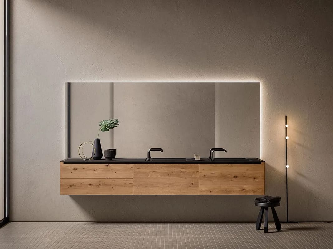 Деревянный подвесной двойной умывальник с ящиками Inbani слой ARCH-00089416 - Вид №4